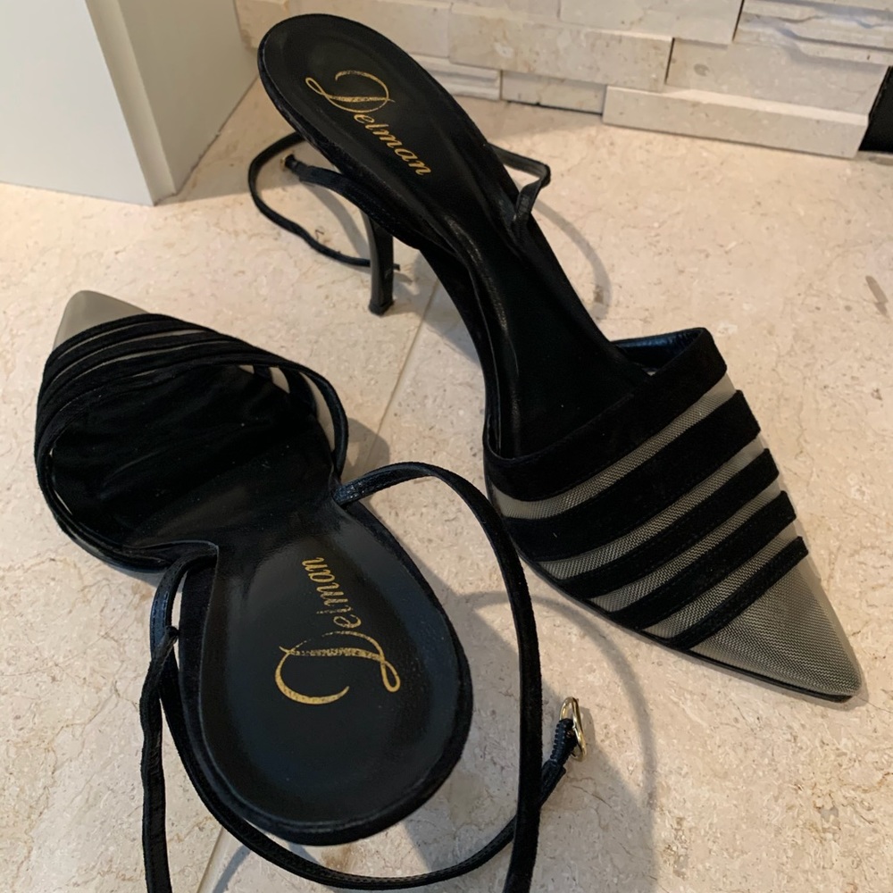 DELMAN Pumps Ankle Straps worn one time SALE - Picture 2 of 3